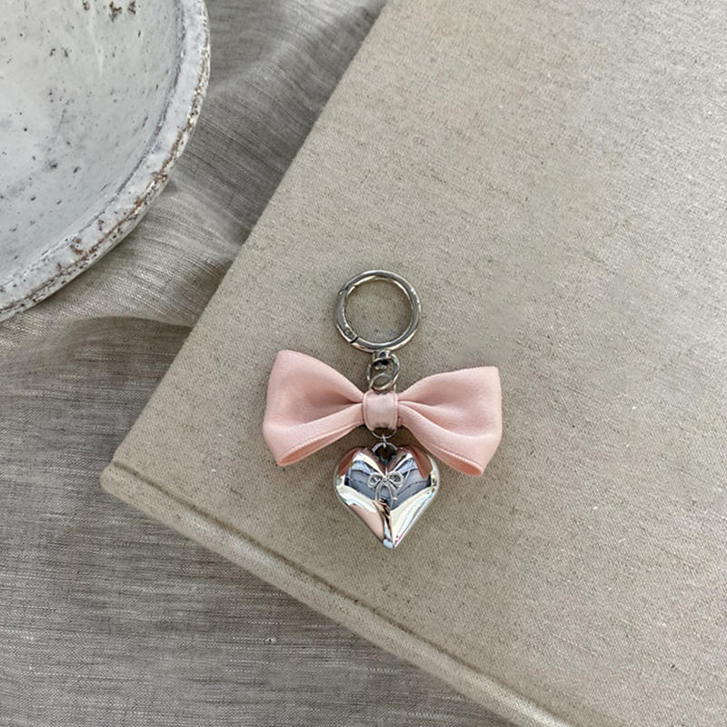 1 шт. брелок в виде сердца с бантом, эстетический бант, брелок для кошелька, сумки, подвески, наушники, камера, автомобильные ключи, аксессуары