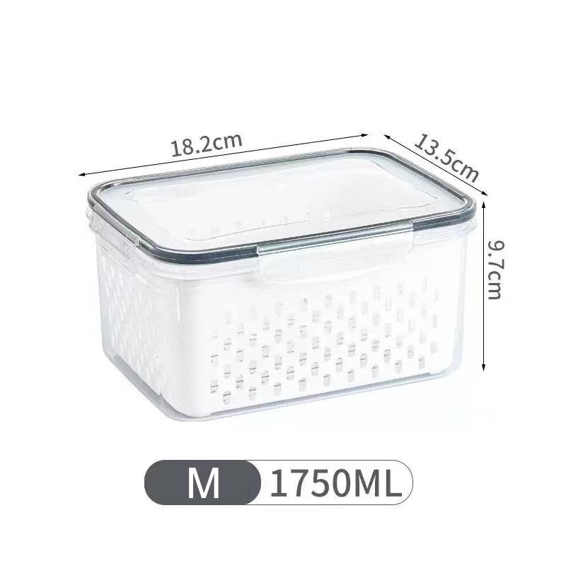 Refrigerator Storage Box Fridge Organizer Fresh Vegetable Fruit Boxes Drain Basket Storage Containers Pantry Kitchen Organizer