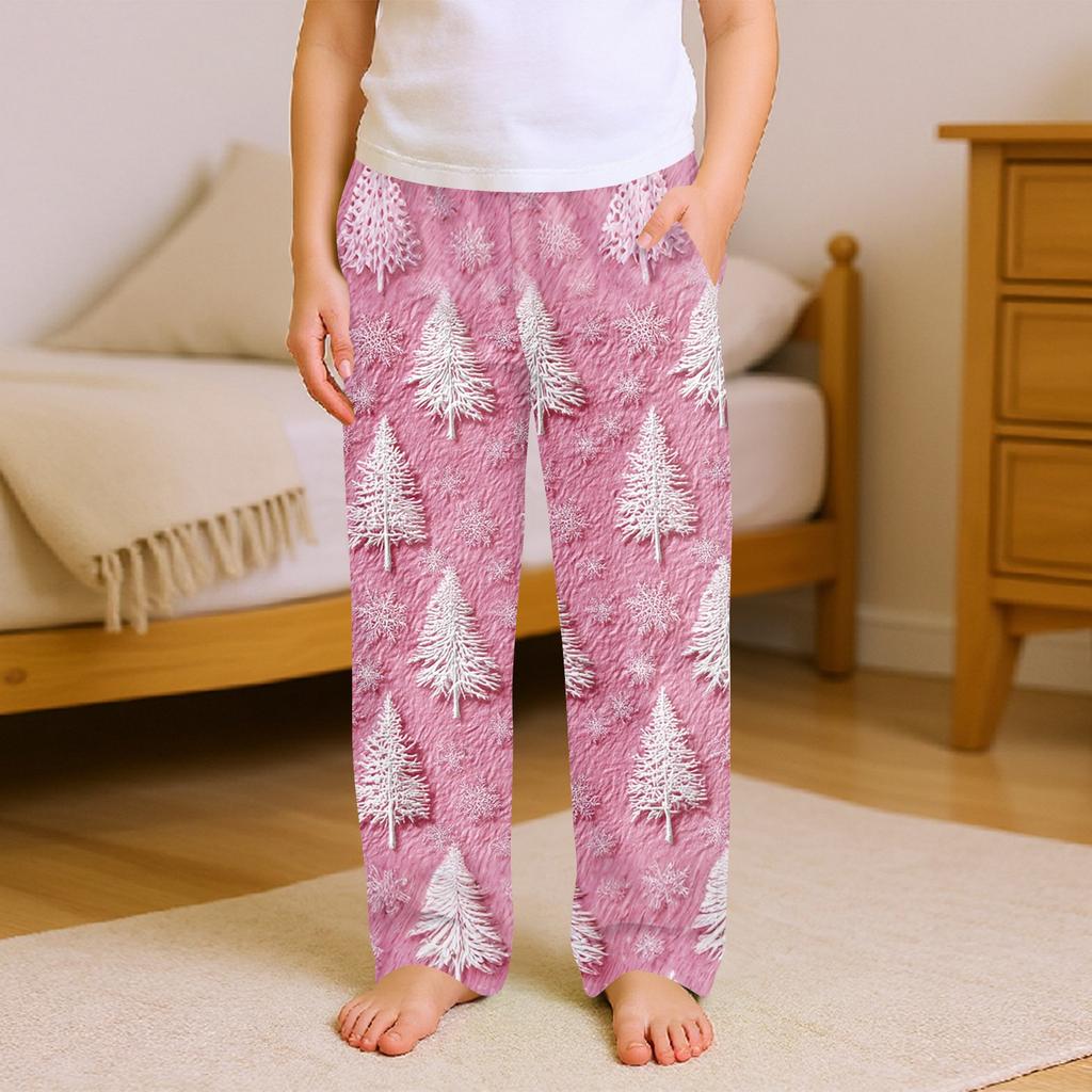 Children's Soft Comfortable Pyjama Bottoms Casual  Christmas Print Home Pants