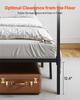 Queen Size Canopy Bed Frame, Metal Canopy Bed with Four Posters Design, Heavy Duty Steel Slats Support, Underbed Storage Space, No Box Spring Needed,