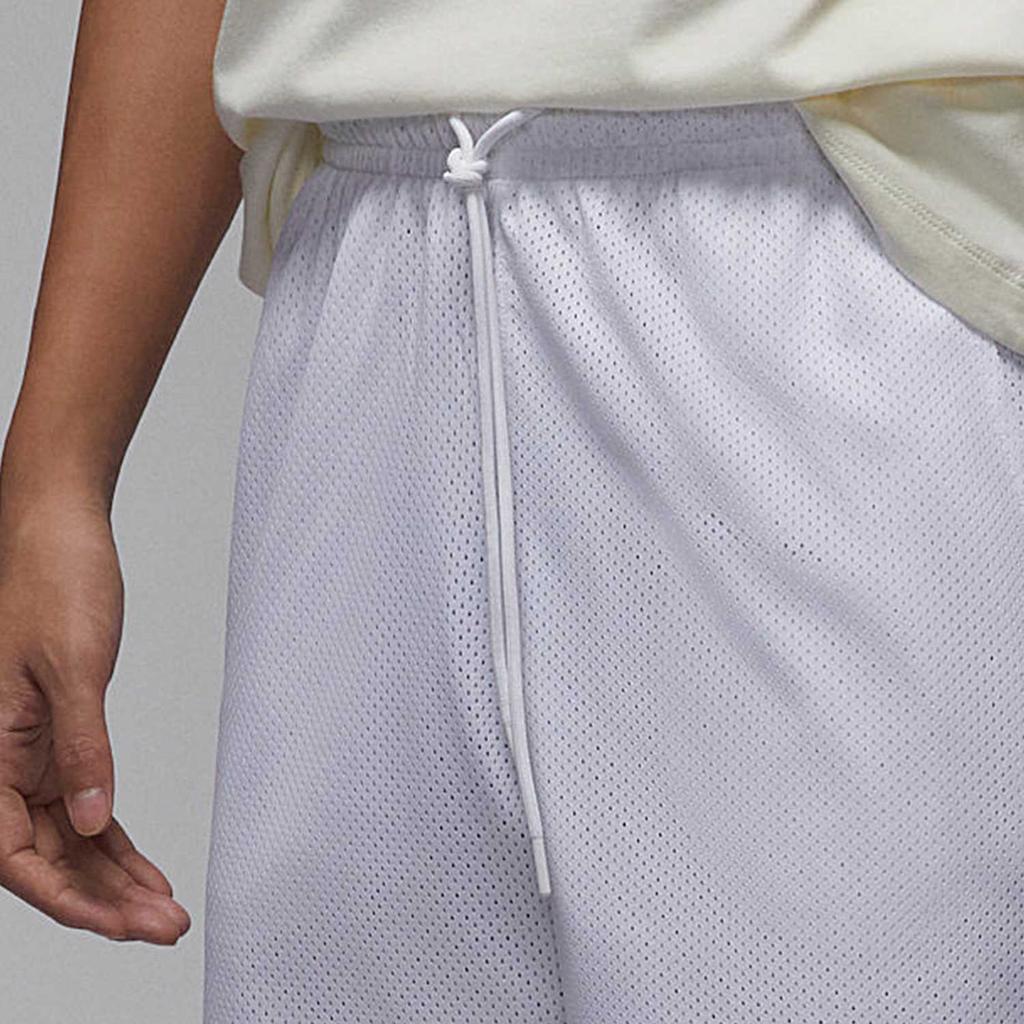 Jordan Versatile Mesh Solid Color Embroidered Small Logo Breathable Mid-Rise Fitted Drawstring Sports Shorts Men Shorts White FN4612-100