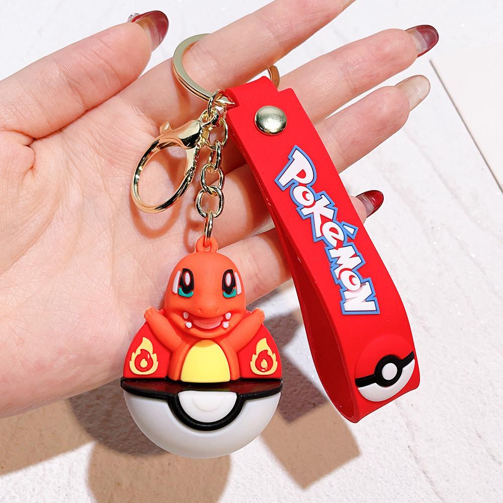 Charming 2024 Pikachu Pok Ball Keychain Adorable Silicone Key Accessory