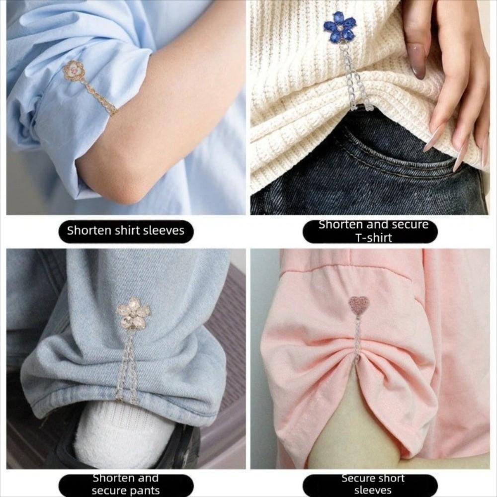 Legs Cuff Fixing Magnetic Clothing Clips With Chain Buttonless Clips Magnet Clothing Pins Scarf