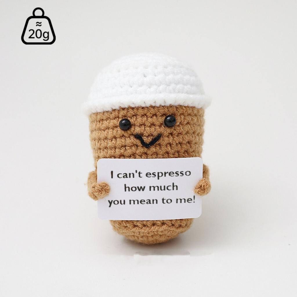 Coffee Lovers Gifts For Women, Positive Emotional Crochet Handmade Support, Small Appreciation Gifts For Coworker, Teacher Friends Thank You Gift