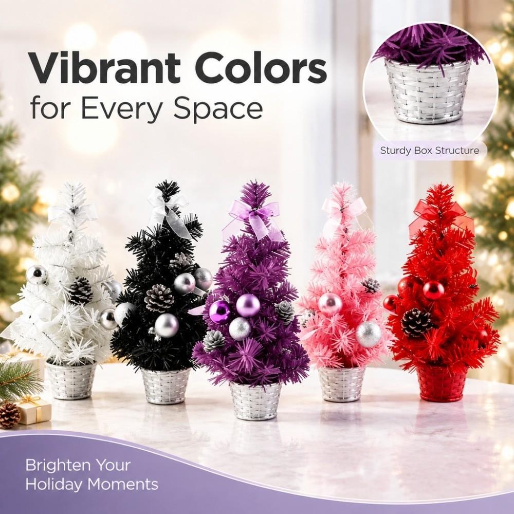 Mini Christmas Tree with Balls Bows Artificial Christmas Tree New Year Gift Artificial Tree