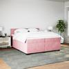 Maison Exclusive - Sommier à lattes de lit avec matelas Rose 200x200 cm Velours