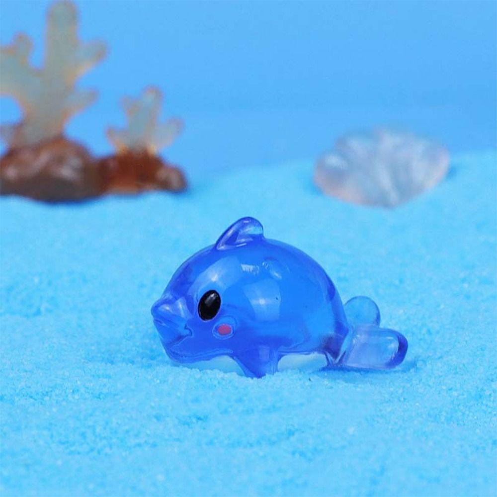 Cartoon Ocean Animal Miniature Figurines Cute Mini Ocean Animal Statue Desk Accessories
