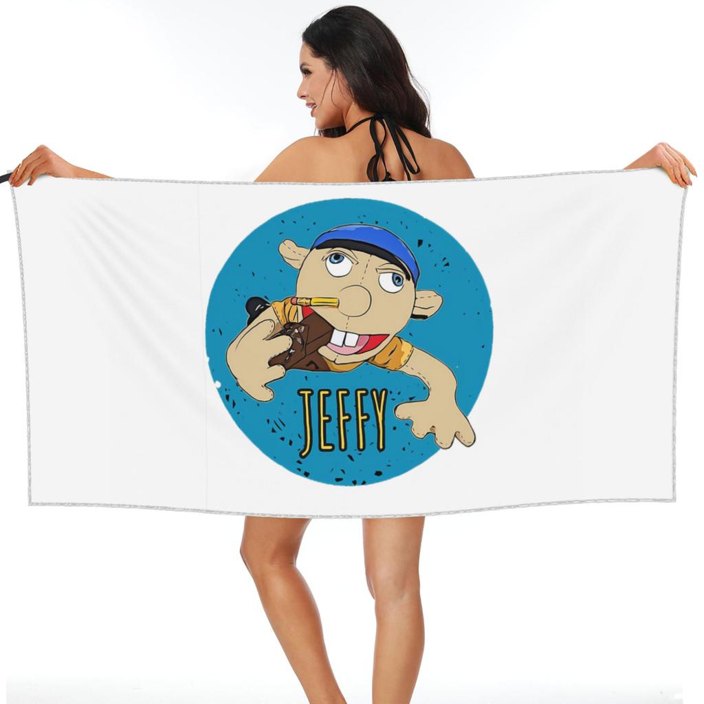 Jeffy The Puppet Hot Selling Beach Towel Soft Microfiber Quick Dry Absorbent Quick Towels For Swimming