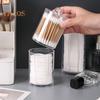 Cosmetic Cotton Storage Box Cotton Swab Container Transparent with Lid Dustproof Thickened Large Capacity Lightweight Space-saving Home Dorm Cotton