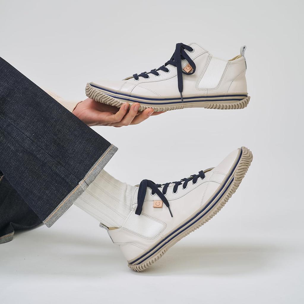 Кроссовки размера L для мужчин и женщин [Spingle] SP-442 Белый/Темно-синий (26.5см)