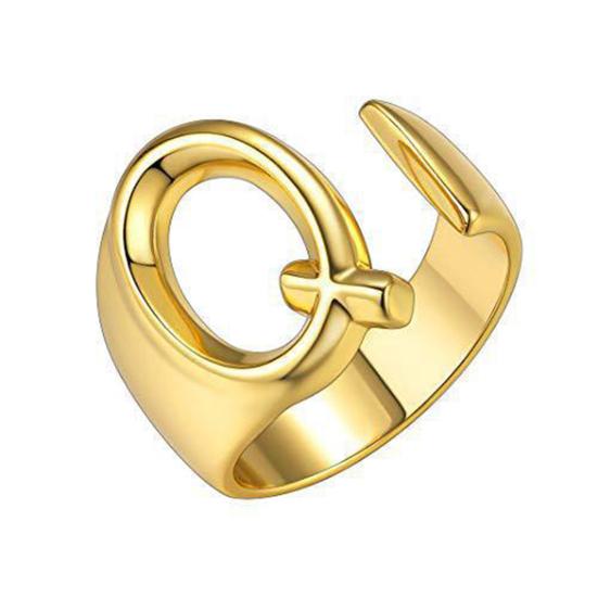 Кольцо с алфавитом, 26 английских букв, кольцо с регулируемым отверстием, золотое, полированное, легкое, из сплава, ювелирное украшение на палец для вечеринок и повседневного ношения