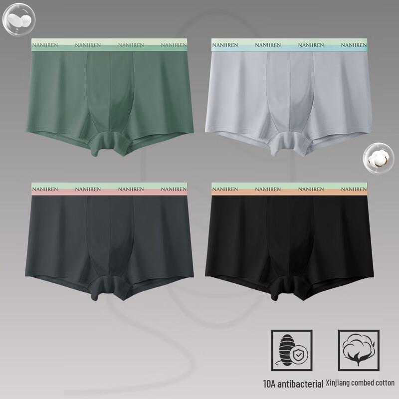 Nanjiren Мужские хлопковые антибактериальные трусы-боксеры