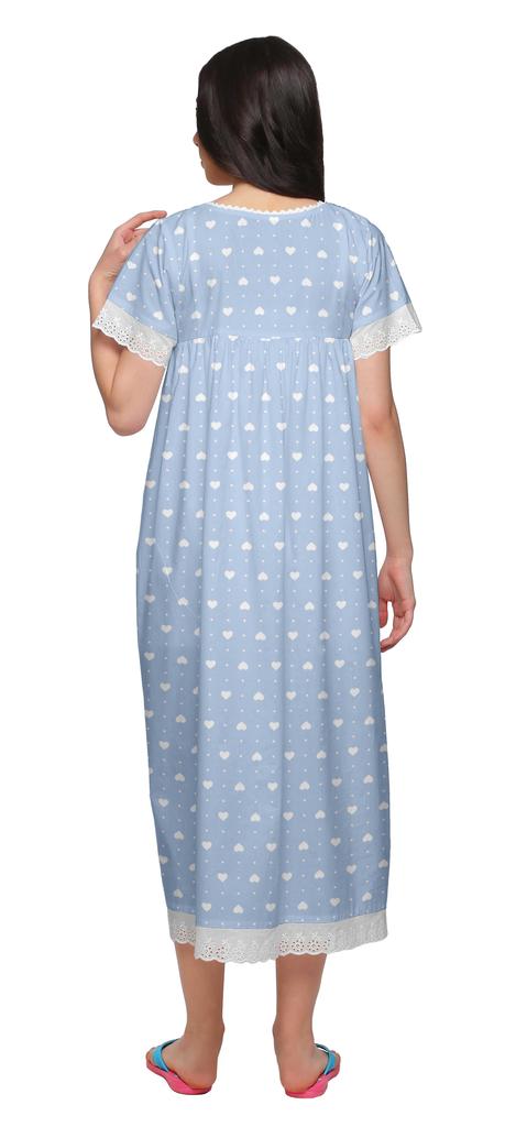 Moomaya Ночная рубашка макси с коротким рукавом и принтом, застегивающаяся на пуговицы, хлопковая пижама