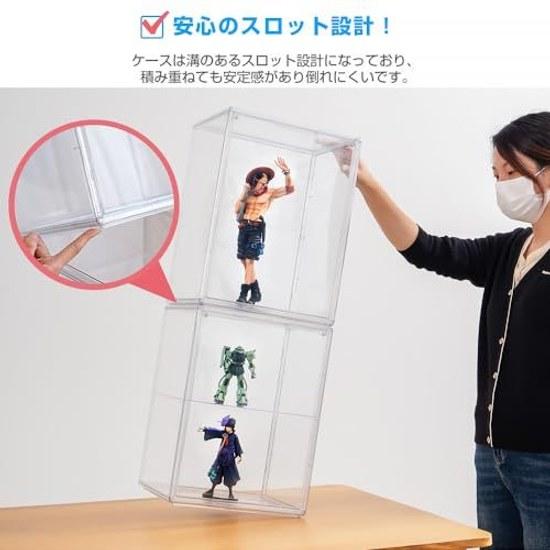 Hachiban-ya Figure Case Storage Transparent Display Magnetic Door Collection Stackable Width 29.2cm Depth 25cm Height 40cm Clear One