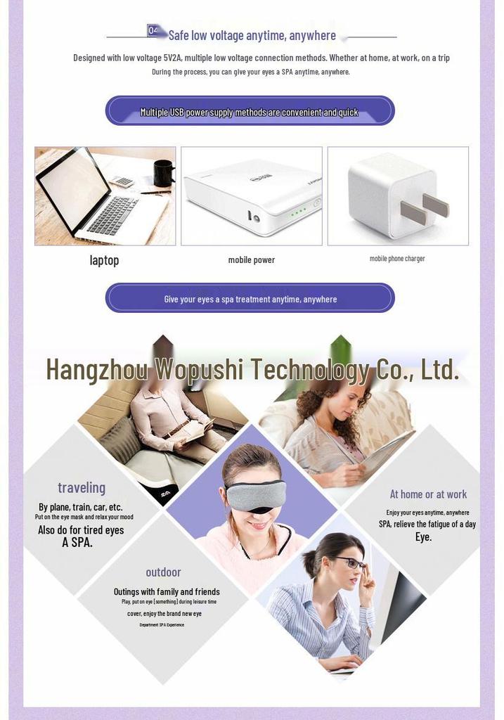 Changzhi USB-нагреваемая кожаная маска для глаз с горячими/холодными компрессами - Мультяшный дизайн, Блокировка света и Защита макияжа от прилипания