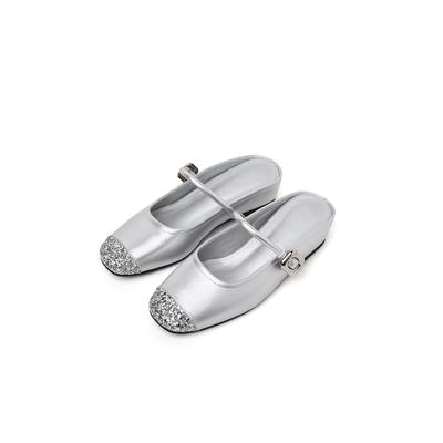 Секунды волосы~ Слезы русалок Су Иинь~ Серебряные однопедальные туфли-шлепанцы с закрытым носком женские сандалии лето