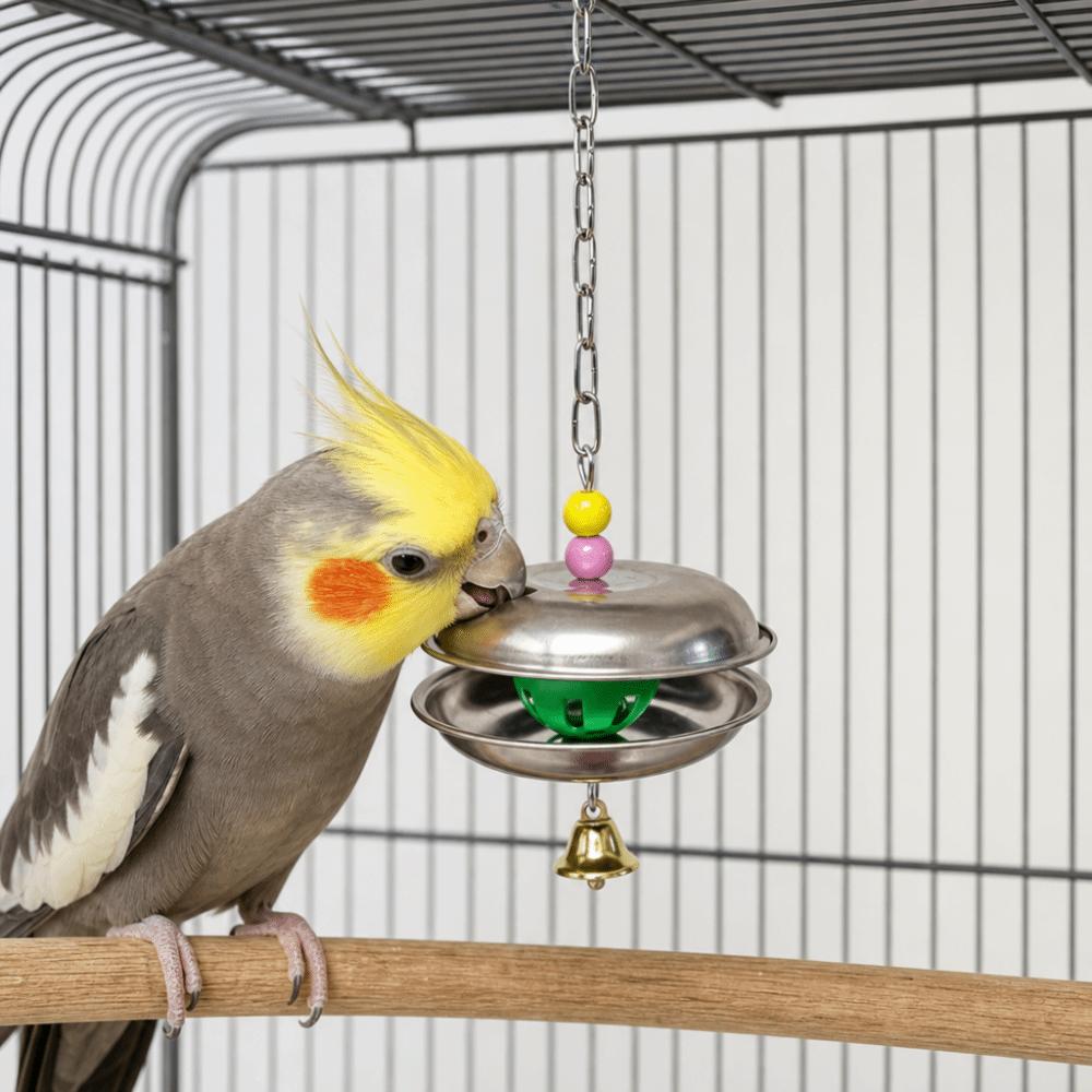 Bite Resistant Parrot Bell Pendant Colored Beads Parrots Chew Swing Bird Cage Toys  Beak Exercise