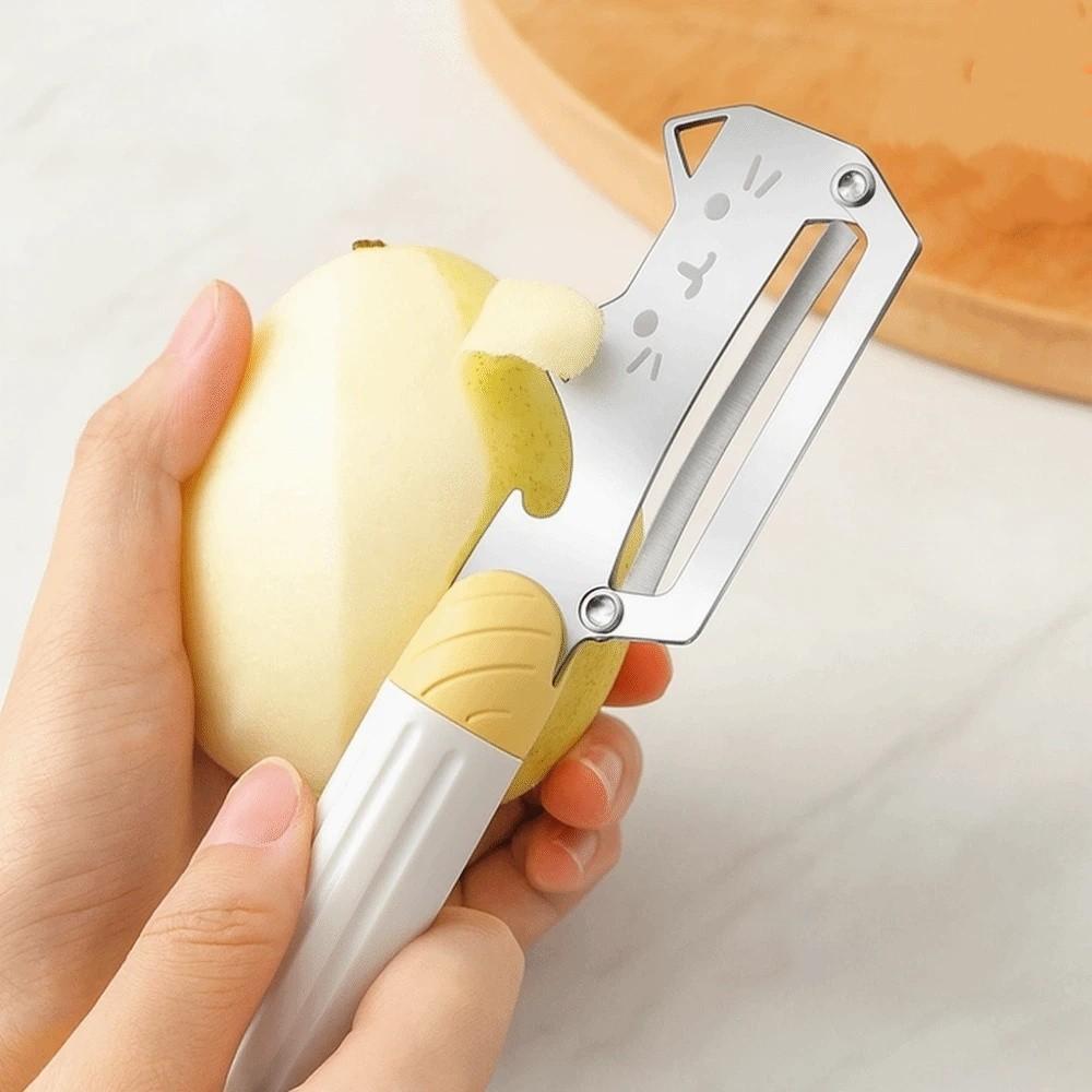 PP Non-Slip Handle Stainless Steel Peeler Cartoon Bottle Opener Vegetable Peeler  Home Cooking