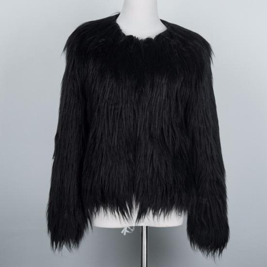 Women's Long Sleeve Fluffy Coat Open Front Faux Fur Cardigan Furry Parka Shaggy Jacket Winter Warm Outerwear