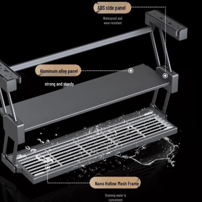 Телескопическая складная кухонная полка для хранения