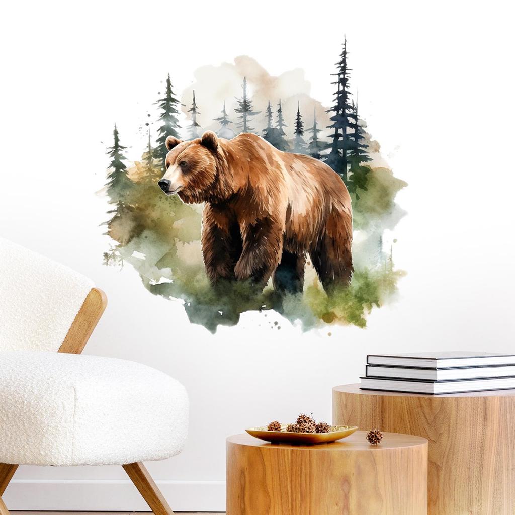 Animal Fierce Bear Wall Stickers for Living Room Decor