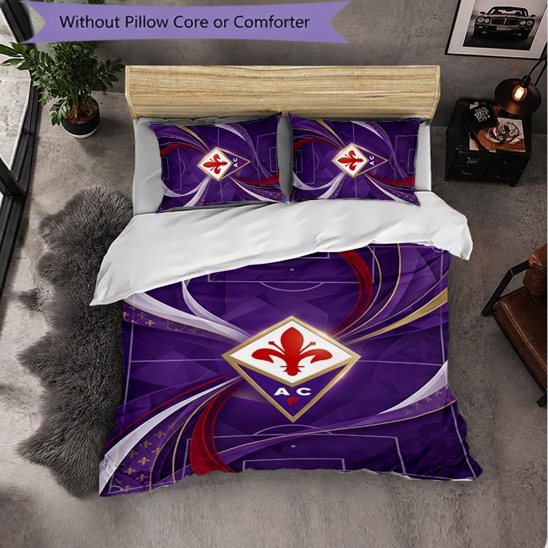 Fiorentina FC Themed Bedding 3Pcs Duvet Cover Set Decorative Bed Linen For Teen Room Home Decoration
