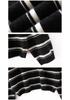 Autumn Winter Retro Stripe 100% Pure Cashmere Round Neck Knit Loose Sweater