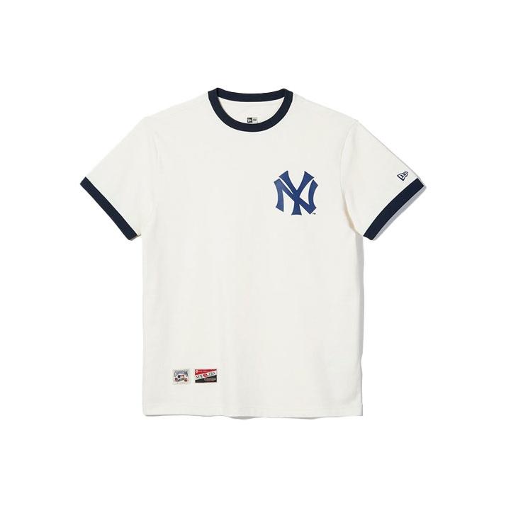 New Era X MLB Нью-Йорк Янкис Круглый вырез Вышитый логотип Летняя американская футболка с коротким рукавом Унисекс Футболки 11929727