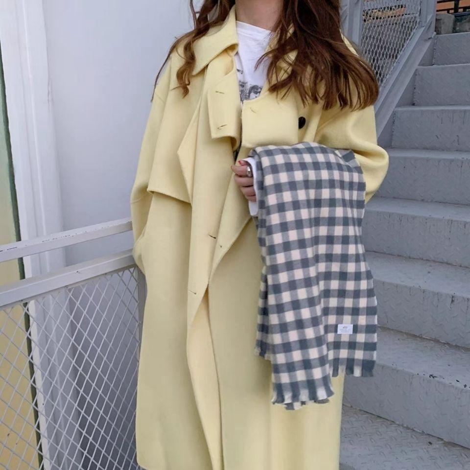 Клетчатый шарф в литературном стиле, длинный, универсальный, утолщенный, студенческий, согревающий шею, шаль, теплый, модный шарф