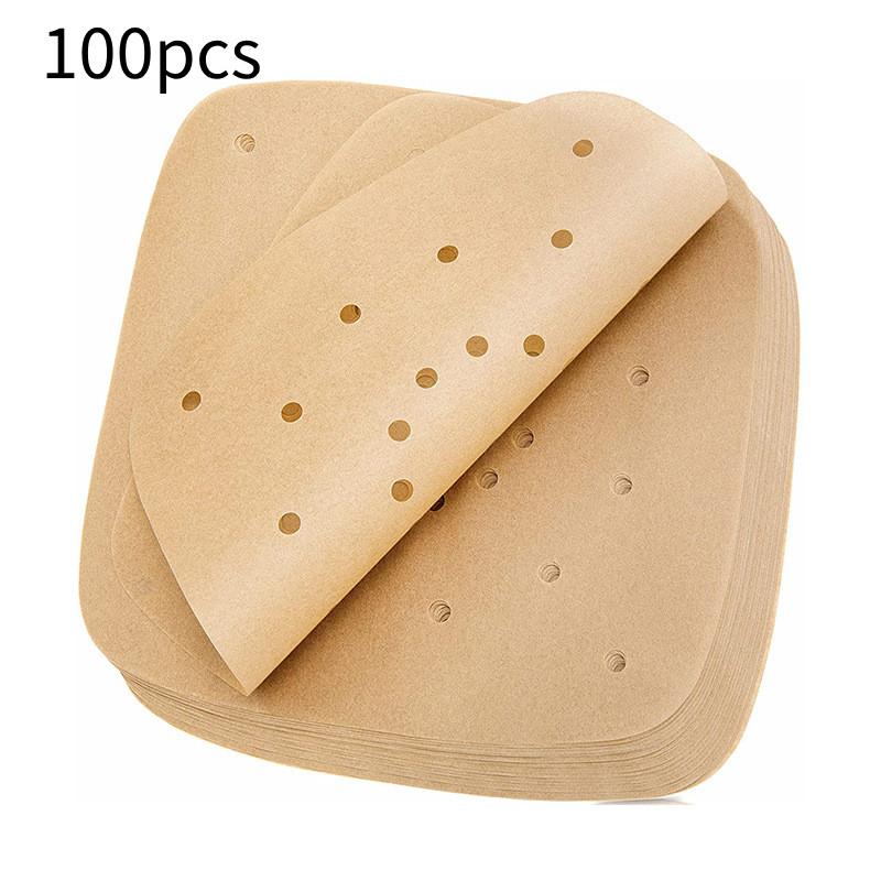 Air 100pcs Square Fryer Paper Disposable Non Stick Bake Steamer Liner Parchment