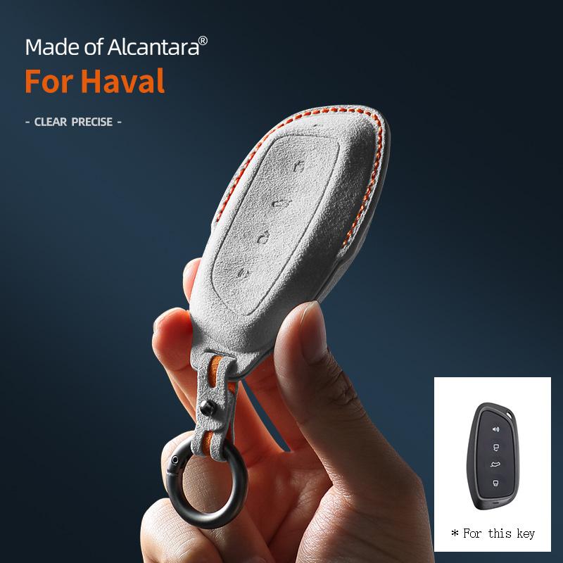 Чехол для автомобильного ключа для Haval DARGO XY H-DOG H6 M6 F7 2023 2024 Alcantara Smart Remote Keyless Cover Shell Protector Accessories