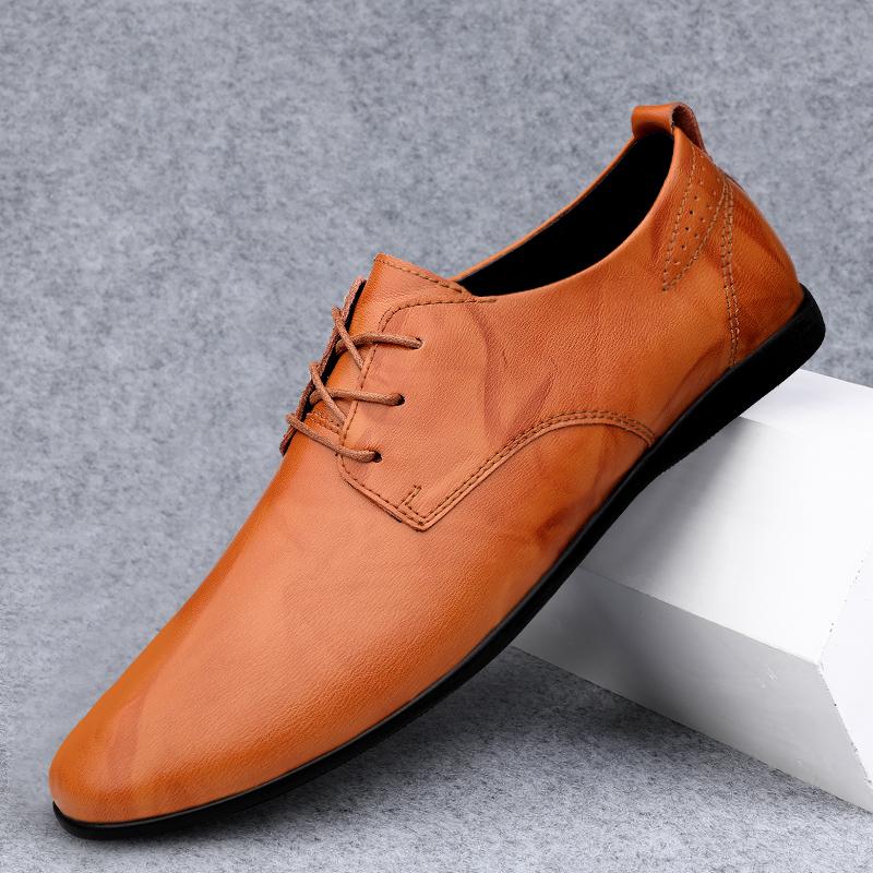 Модные простые мужские туфли-оксфорды, дышащая мужская деловая обувь, официальная модельная обувь ручной работы, повседневная мужская обувь из натуральной кожи