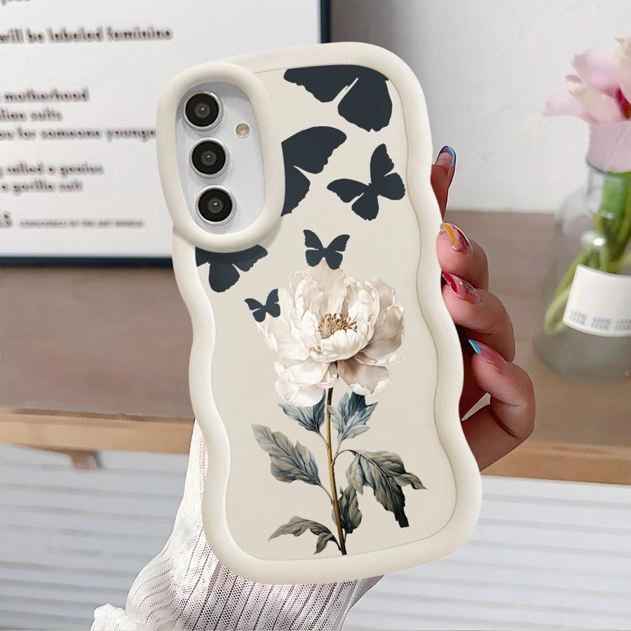 Мягкий чехол-бампер с рисунком «Цветок бабочки» для Samsung Galaxy A15 A16 A21s A12 A13 A52 A14 A11 A53 A33 A22 A05 A23 A04 A06 A03