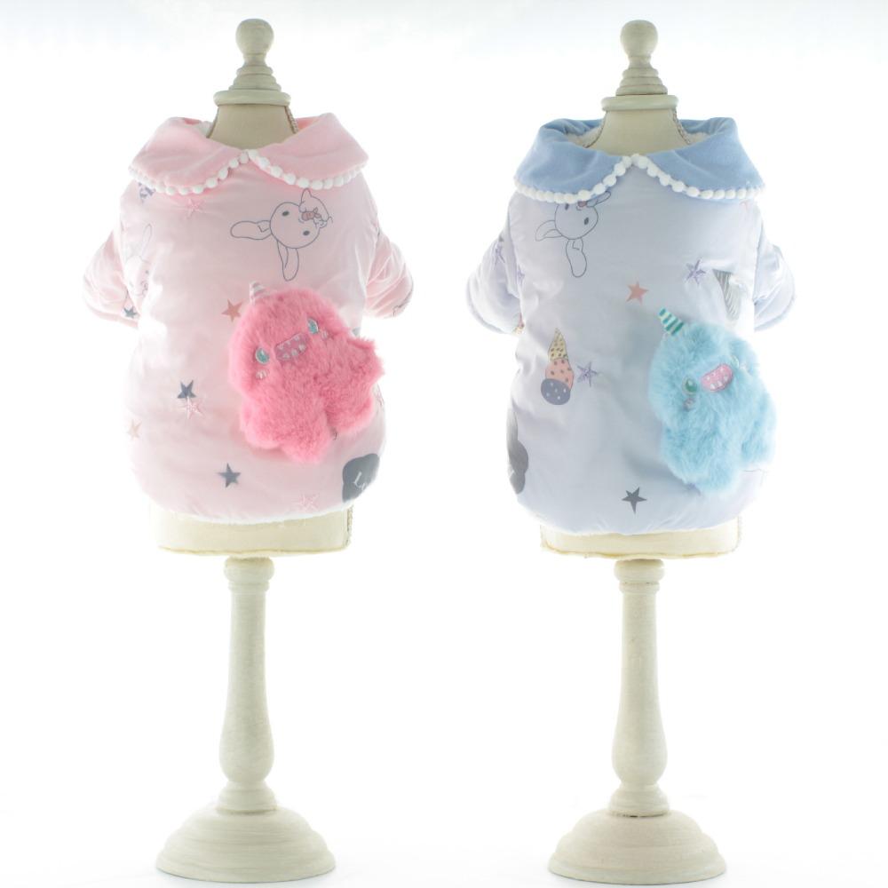 Pet Autumn and Winter Dog Parkas Cute Cartoon Doll Cotton Clothing Teddy Clothing Cat Puppy Clothes Dog Clothes for Small Dogs