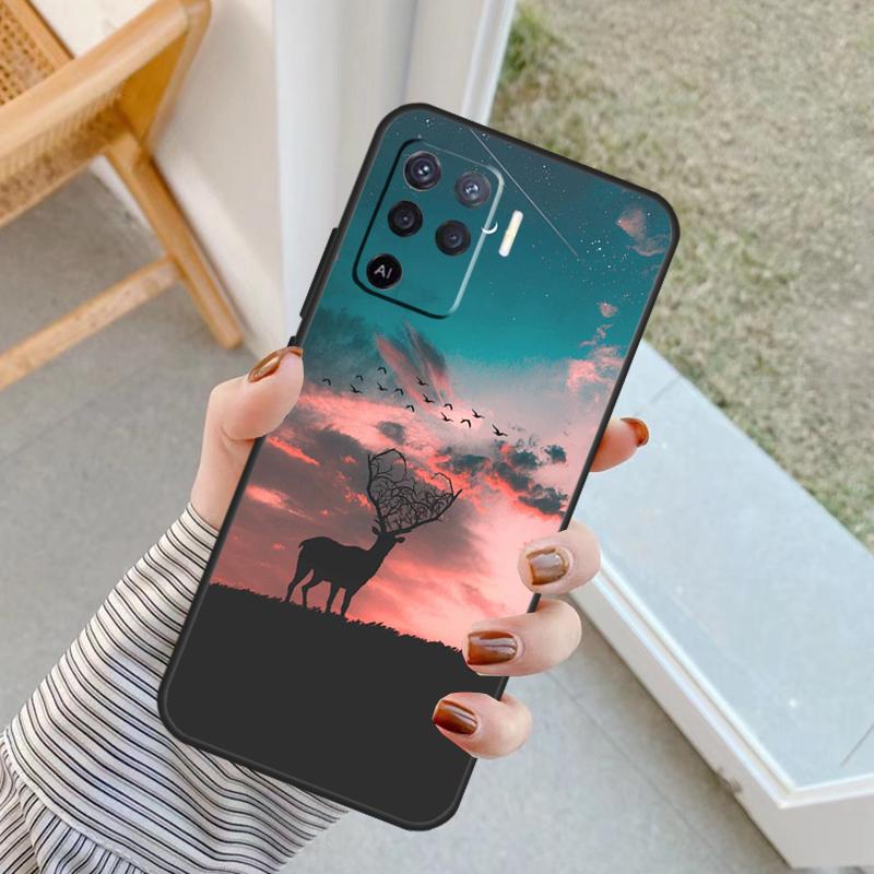 Deer Case For Oppo A18 A78 A98 A38 A58 A60 A80 A40 A96 A76 A16 A94 A74 A54 A15 A17 A57 A77 A5 Pro