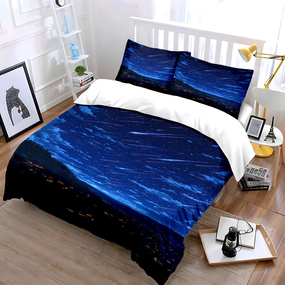 Shooting stars and clouds. Bedding sets Duvet cover sets Duvet covers Pillowcases(1*Duvet Cover 2*Pillowcases without duvet insert)