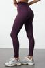 Women's Fashion Plum Seamless Seamless Full Length Knitted Sports Tights