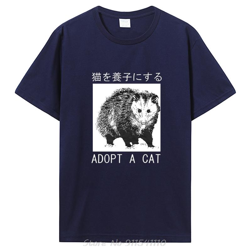 Adopt A Cat Opossum Japanese TShirt Fashion Casual Fitness T Shirt Cotton Tops Tees Unisex s Clothing Oversized Unisex Tshirt
