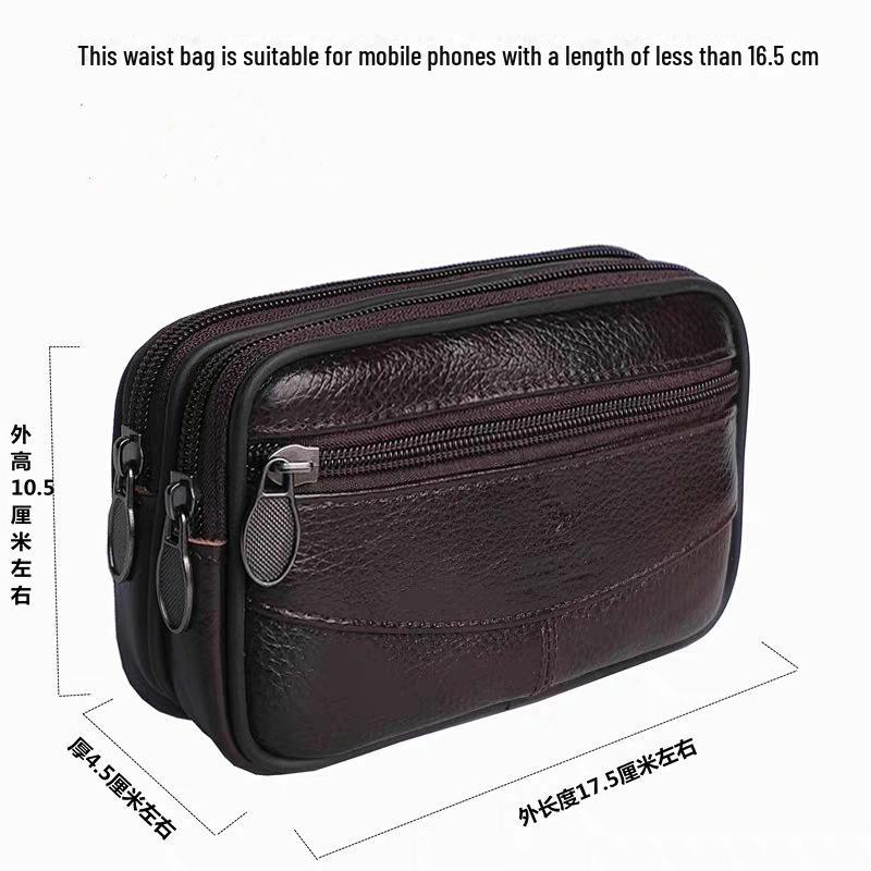 Мужская поясная сумка из натуральной кожи для телефона для строителей