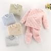Children's Quilted Three-Layer Warm Cotton Underwear Set for Winter