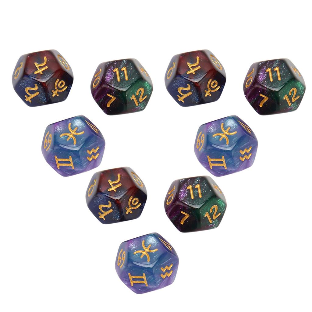 9PCS Polyhedral Dice Set Waterproof Plastic Lightweight Portable Table Gaming Dices for Travel
