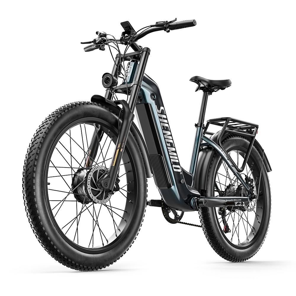 Shengmilo S700 PRO All Terrain E-Bike 2000W Dual Motor 45km/h 40° Climb 26" Fat Tire Electric Bike with IP65 Color Display