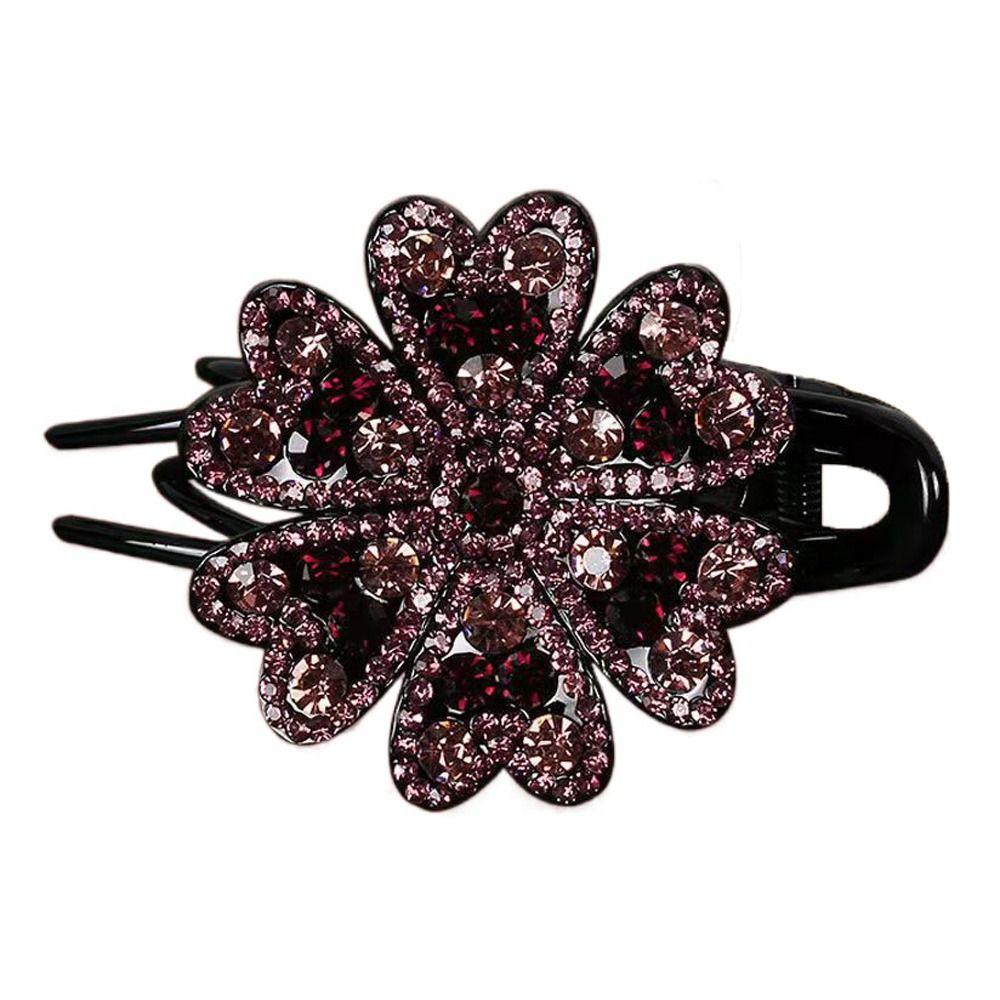 Korean Hair Claws Women Barrettes Flower Hair Clips Rhinestone Duckbill Clips Crystal Hairpins