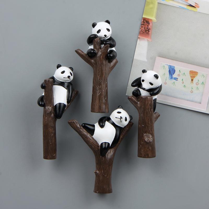 Панда, лежащая на ветке дерева, креативная магнитная пряжка, магнит на холодильник, присоска, магнитная наклейка, украшение для дома, Po Wall