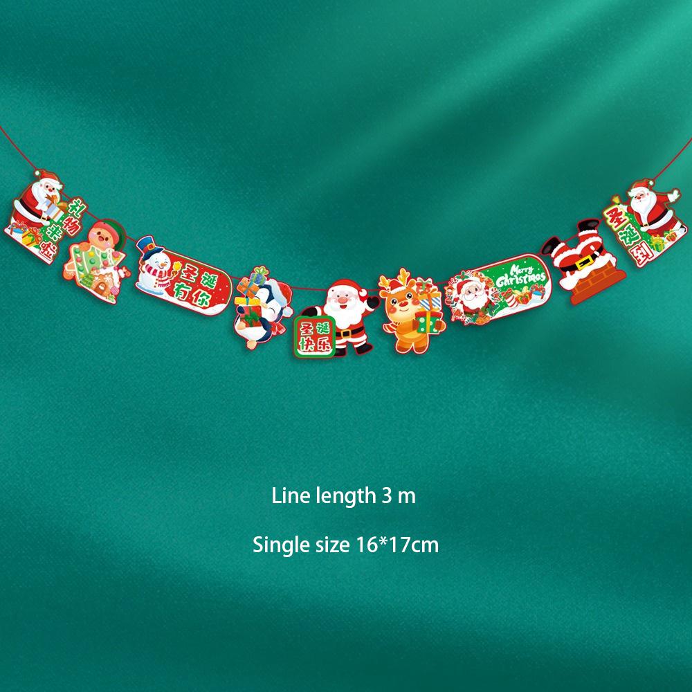 Рождественский бумажный баннер мультфильм Санта-Клаус снеговик рождественский подвесной орнамент баннер домашнее рождественское украшение флаг принадлежности новый год