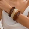 Vintage Punk Brown Coffee Thick Resin Acrylic Bangles Geometric Irregular Wide Cuff Bangle Bracelet For Women Men Jewelry