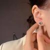 Женские серьги-гвоздики из титановой стали в виде четырехлистного клевера
