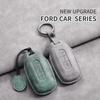 Leather Car Fob Key Cover Shell Holder for Ford Transit Custom Territory EcoBoost 2017-2025 Protector Case Keychain Accessories