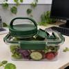 Four Compartment Jar, Square Container, Portable And Home Kitchen Storage Bottle, Plastic Bowl.