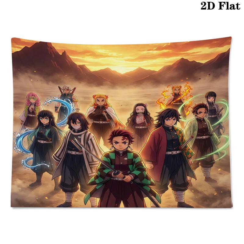 Гобелен с принтом «Клинок, рассекающий демонов» – Настенное панно для спален, общежитий и домашнего декора